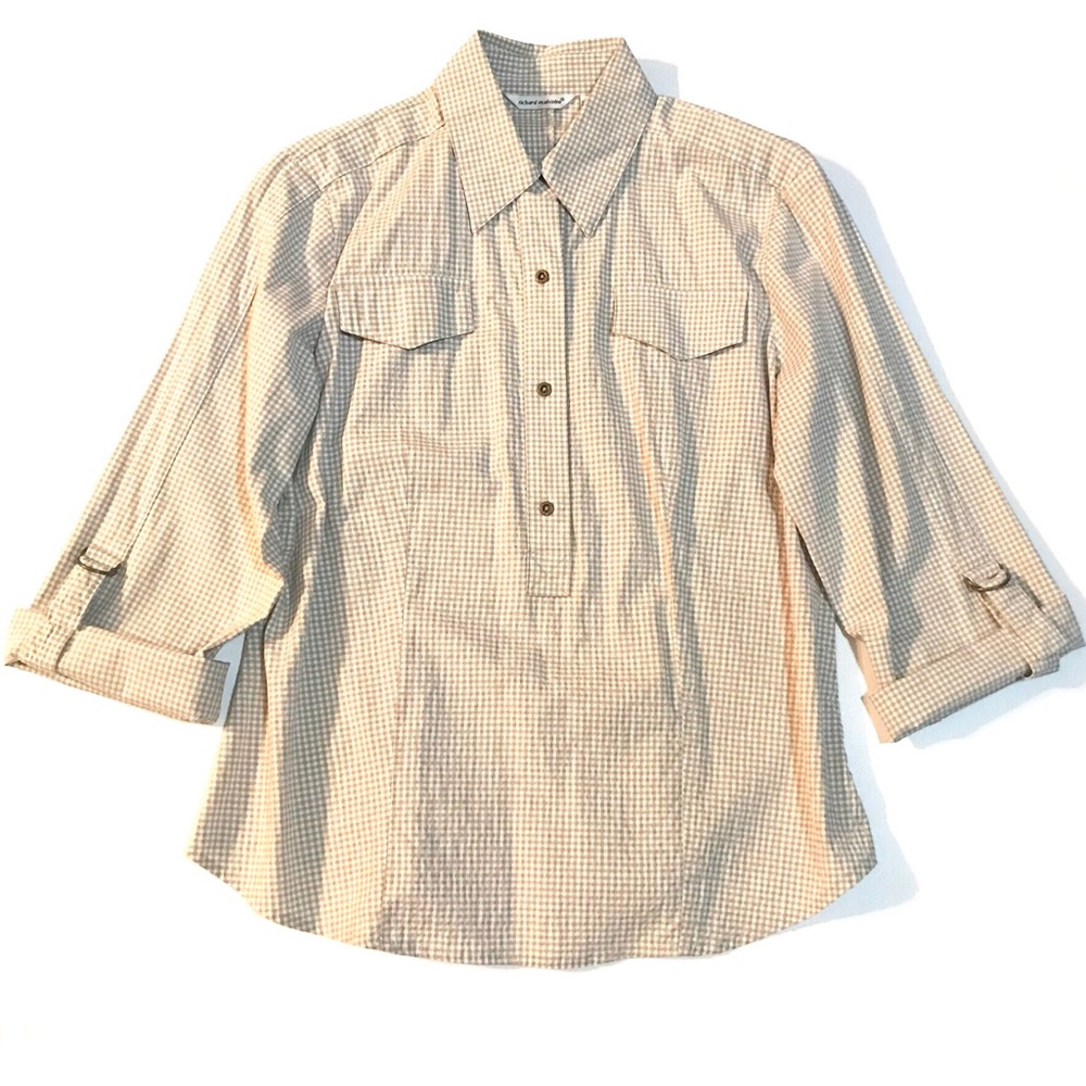 Richard Malcolm 3/4 sleeve button down shirt top